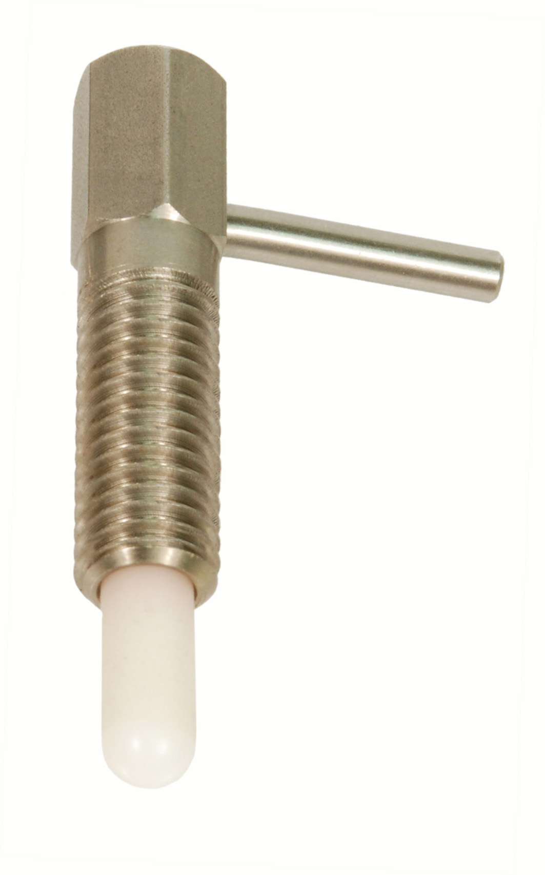 Steel or Stainless Steel Long Reach - Short Length - Locking Plungers with Radiused Delrin Nose