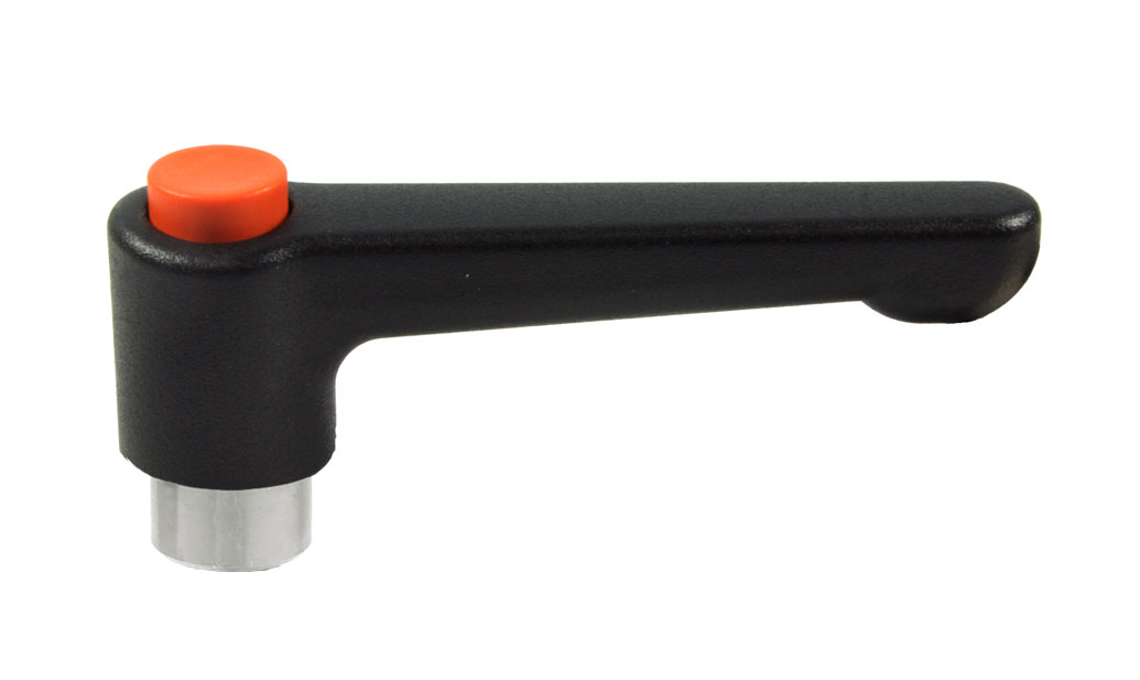 Straight Zinc Die-Cast Adjustable Levers with Push Button - With Stainless Steel Components - Tapped Type: 5/16-18