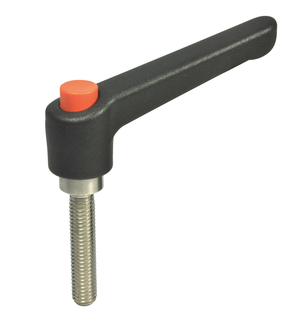 Zinc Die-Cast Adjustable Levers with Push Button - With Stainless Steel Components - Glass Handle - Threaded Stud Type: 1.57