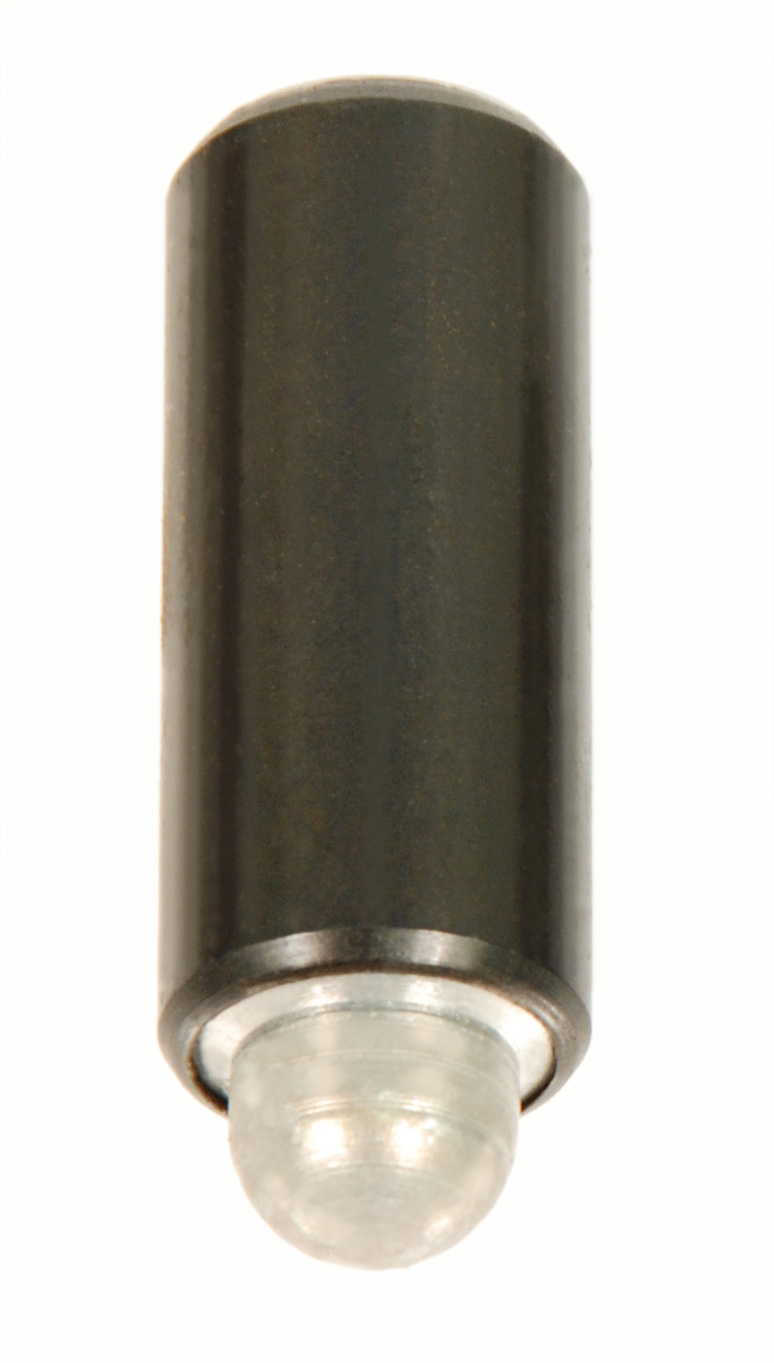 Press Thru Spring Plungers - Light Pressure, Heat Treated Steel Nose - Zinc Plated Finish / End Force: 2.0 Initial x 5.0 Final