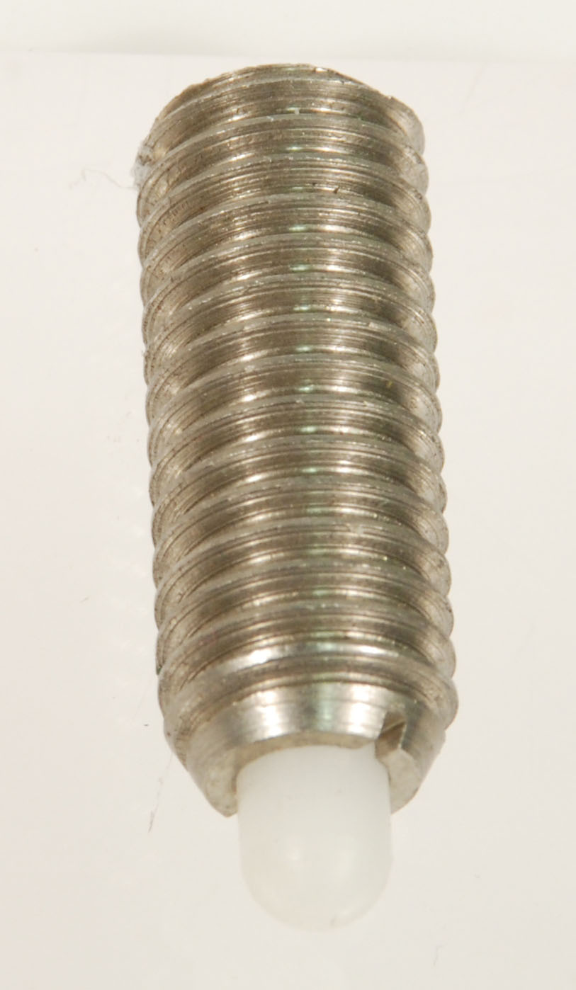 Stainless Steel Metric Spring Plungers - Brown Delrin Nose - M8 x 1.25 - Without Locking Element